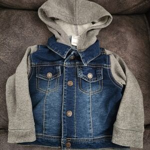Kids Denim and Gray Hooded Jacket